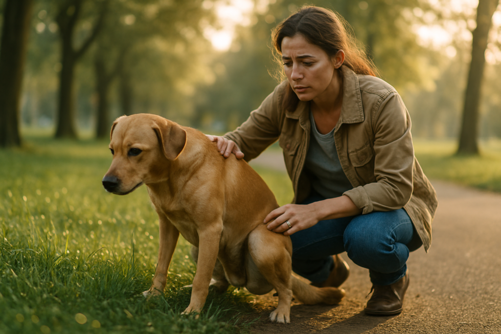 Sang dans les urines du chien : causes, symptômes et quand consulter en urgence